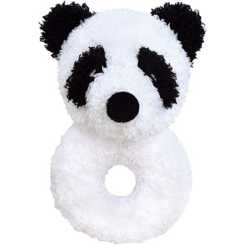 Baby Panda Soft Rattle Toy, Plush Panda Infant Shaker Rattle Easy-Grasp Stuffed Animal Toy, Gifts for Newborns Babies Toddlers Boys Girls, White, 6 Inches