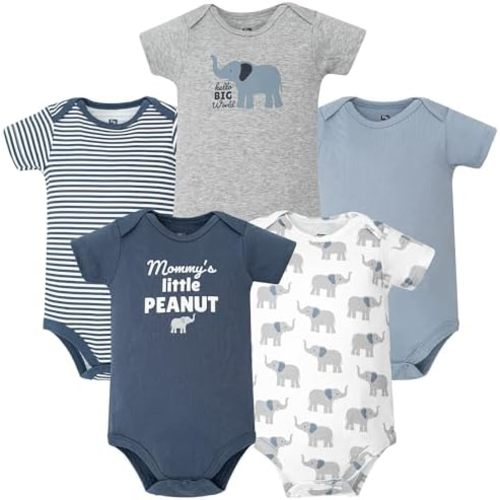 Hudson Baby Infant Boys Cotton Bodysuits 5-Pack