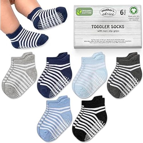 Mother's Choice Organic Cotton GOTS Certified Ankle Baby Socks 6 Pairs 6M - 5Y For Infants & Toddler Socks