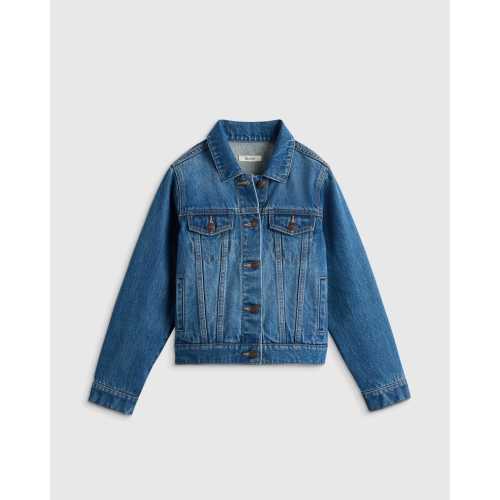 Girls 100% Organic Cotton Denim Jacket in Medium Wash