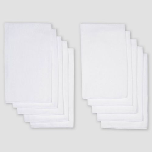 Gerber Baby Organic Cloth Diaper 10pk - White