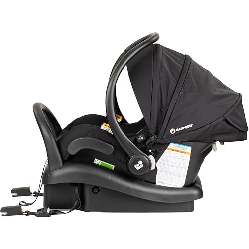 Maxi Cosi Mico Plus Baby Capsule Isofix- Onyx, Air Protect Infant Car Seat with Superior Side Impact Protection, Extendible UPF 50+ Sun Canopy, Water Resistant Hood, and Travel System Compatibility