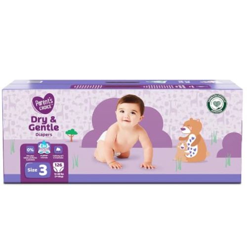 Parent's ~Choice Dry & Gentle Diapers ~ Size N-to Size 8 (3, 126, Count)