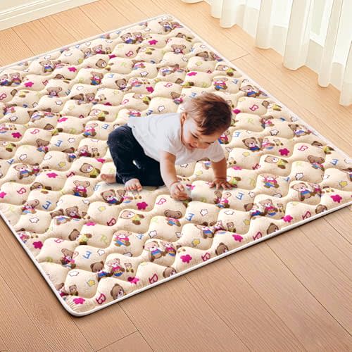 High-Density Foam Baby Play Mat, 47x47 Inches Thicken One-Piece Comfortable and Soft Playmat, Non Slip Machine Washable Floor Mat for Infants, Tapete para Bebes,Toddlers