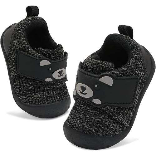 FEETCITY Baby Walking Shoes Wide Baby Shoes Boys Girls Infant Sneakers Crib Shoes Breathable Toddler Barefoot Shoes Slip On Shoes