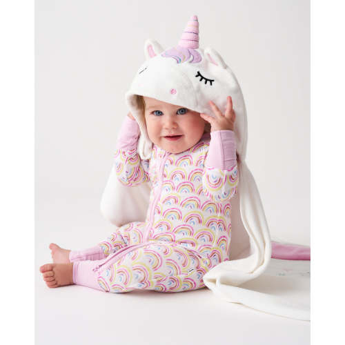 Little Sleepies Sienna the Unicorn Baby Hooded Bath Towel