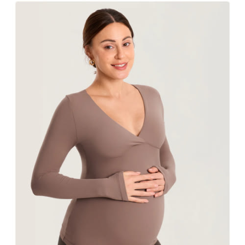 AirSoft Crossover Maternity & Nursing Top - Long Sleeves