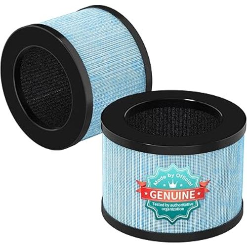 VOOPNU 2-Pack JH12 Replacement Filter, 4-Stage High Efficiency&Activated Carbon, for up to 99.97% of Pet Hair, Smoke, Harmful Particles and Common Household Pollutants, Stander Version, Blue