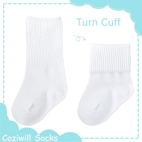 Newborn Seamless Crew Socks 6 Pack - White