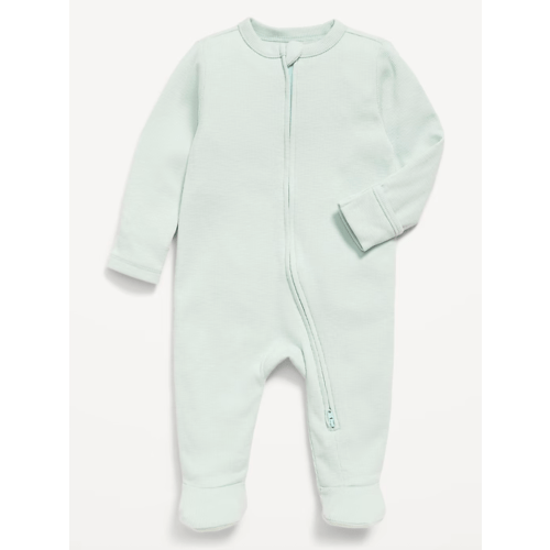 Ribbed 2-Way-Zip Sleep & Play Footed One-Piece for Baby
