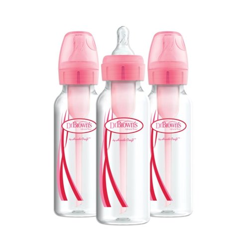 Dr. Brown's Options+ Anti-Colic Baby Bottle - Pink - 8oz - 3pk - Dr. Brown's Options+ Anti-Colic Baby Bottle - Pink - 8oz - 3pk