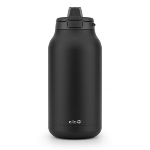 Ello 64oz Hydra Stainless Steel 1/2 Gallon Jug - Black: Portable Water Jug, Dishwasher-Safe, Cold Beverages
