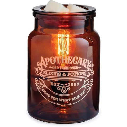 Candle Warmers ETC. Vintage Bulb Illumination Fragrance Warmer- Light-Up Warmer for Warming Scented Candle Wax Melts and Tarts to Freshen Room, Apothecary