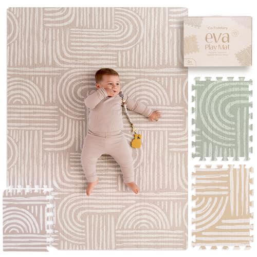 Baby Play Mat – Premium Foam Playmat for Babies & Toddlers, 67" x 48", Neutral Modern Look, Easy-Clean & Non-Toxic, Ideal for Tummy Time, Decor-Friendly Baby Floor Play Mat for Any Room. Co-Toddlery