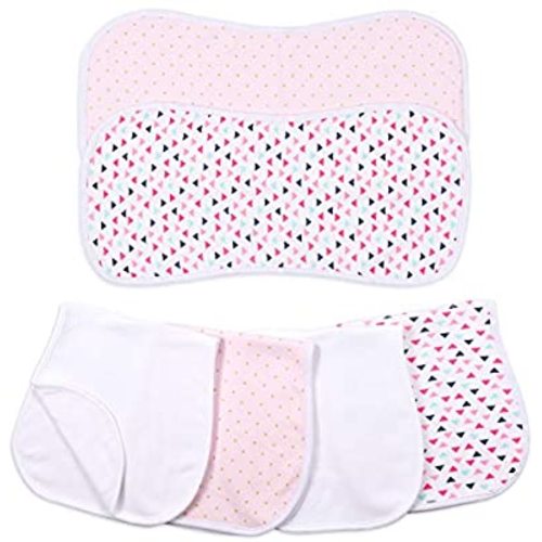 Baby Burp Cloths, Momcozy 6 Pack Burp Towels, Newborn Burping Rags, Soft and Absorbent Spit Up Cloths, 20"x10" - Pink