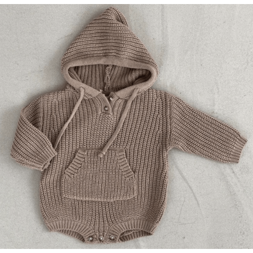 Boho Knitted Hooded Romper – The Boho Bebe