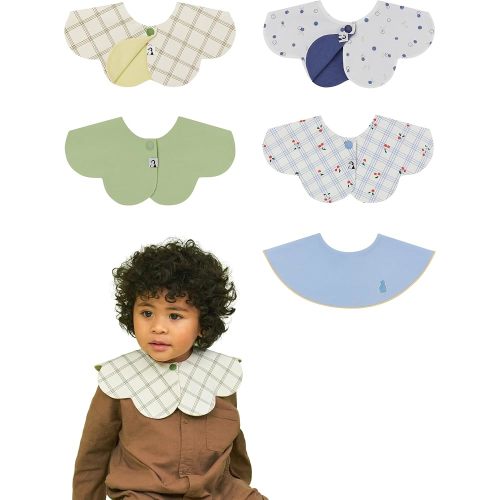 Konny Baby Bib 3/5/7-Pack Set, 360 ° Rotate, Soft and Absorbent Drooling for Toddler Boys Girls Baby Essentials