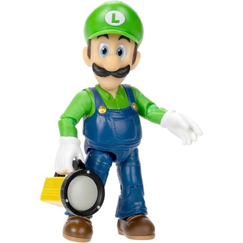 THE SUPER MARIO BROS. MOVIE - 5 Inch Action Figures Series 1 – Luigi Figure with Flashlight Accessory