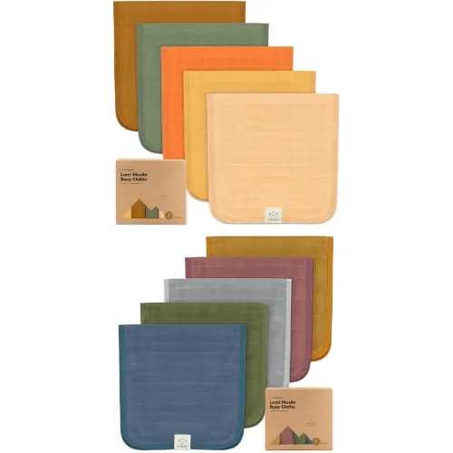 KeaBabies 5-Pack Muslin Burp Cloths for Baby Boys, Girls - Baby Burp Cloths Neutral, Soft and Absorbent Burp Clothes, Burping Cloths for Babies, Burp Rags, Baby Girl & Boy Burp Cloth, Baby Essentials