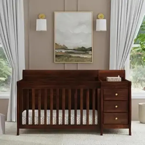 DaVinci Kalani 4-in-1 Convertible Baby Crib & Changing Table Combo - GREENGUARD Gold Certified - Toddler Bed, Daybed, Full-Size Bed Conversion - 4 Adjustable Mattress Heights - White