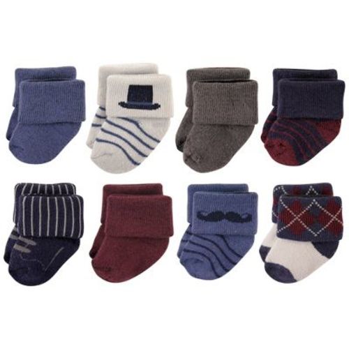 Hudson Baby Infant Boys Cotton Rich Newborn and Terry Socks, Gentleman, 6-12 Months