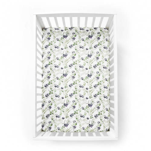 Crib Sheet in Blueberry Dreams