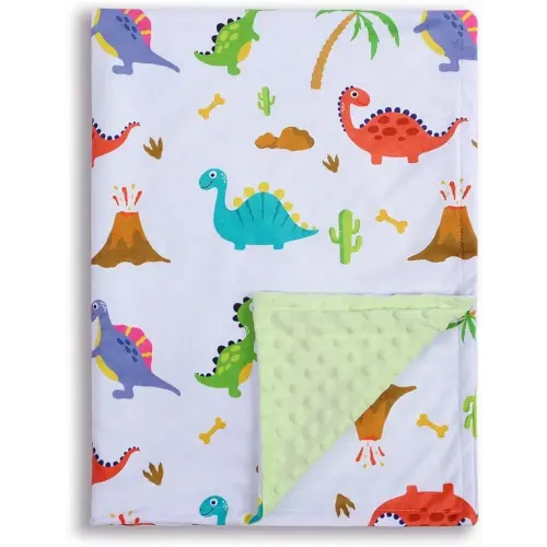 Baby Blanket Printed 30 x 40 Inch Toddler Blanket Dinosaur