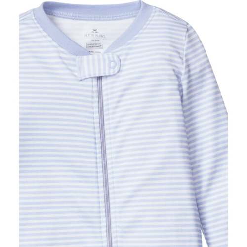 Pima Cotton Romper, Blue Stripes - Petite Plume | Maisonette