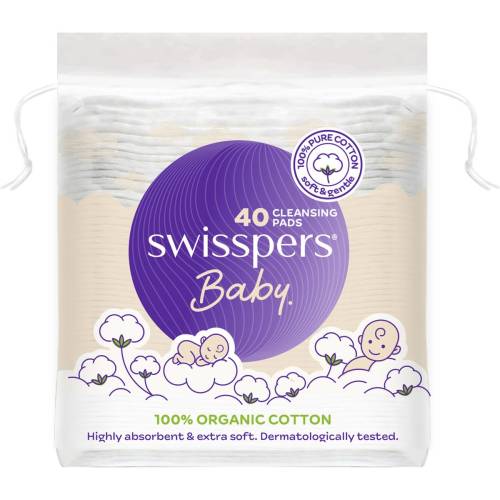 Swisspers Baby Organic Cotton Pads 40 pack