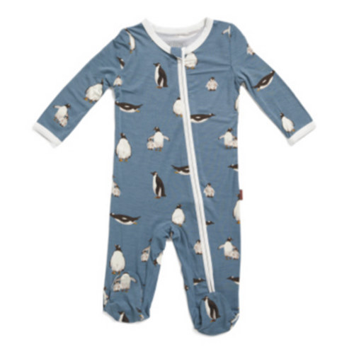 Newborn Boys Penguin Luxe Stretch Front Zip Footed Sleeper | Baby Boys (0-24m) | Marshalls