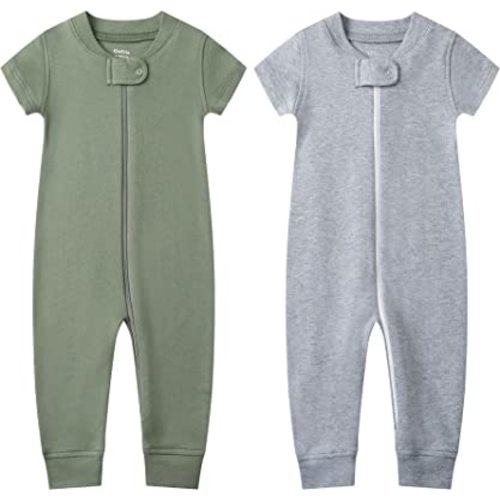 Owlivia Baby Boy Romper, Unisex Short-sleeve Summer Outfit, 100% Organic Cotton Girl One-Piece Jumpsuit