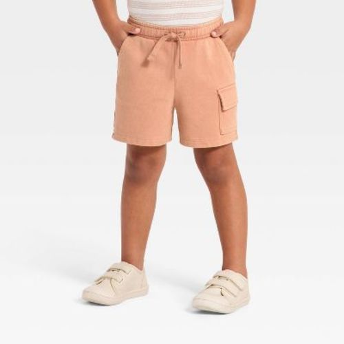 Toddler Boys' French Terry Cargo Shorts - Cat & Jack™ Brown 18M