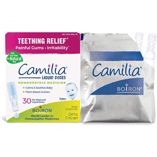 Boiron Camilia Teething Drops for Daytime and Nighttime Relief of Painful or Swollen Gums and Irritability in Babies - 30 Count