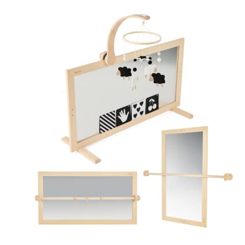 Montessori 3 In 1 Baby Mirror, Tummy Time Gym With Bar