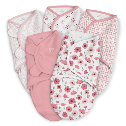 SwaddleMe® Original Small/Medium Floral Cotton 5-Pack Swaddles in Pink