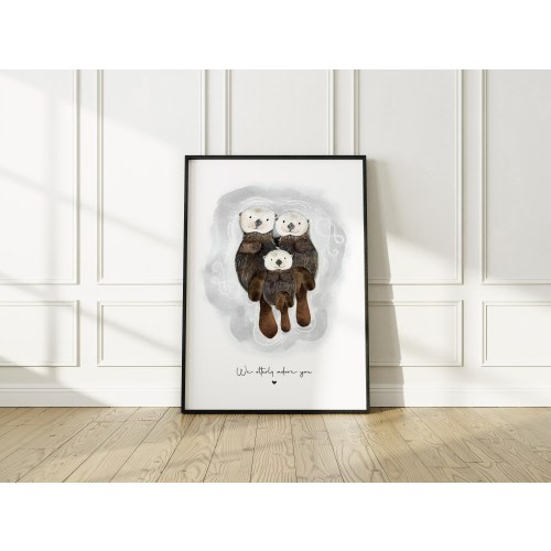 Otter Baby Print , Sea Otter Otterly, Nursery art, Nursery Wall Art, New Baby Gift, Otter Nursery, Otter print