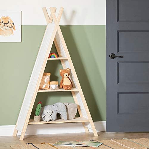 South Shore Sweedi Teepee Shelving Unit-Natural Cotton and Pine