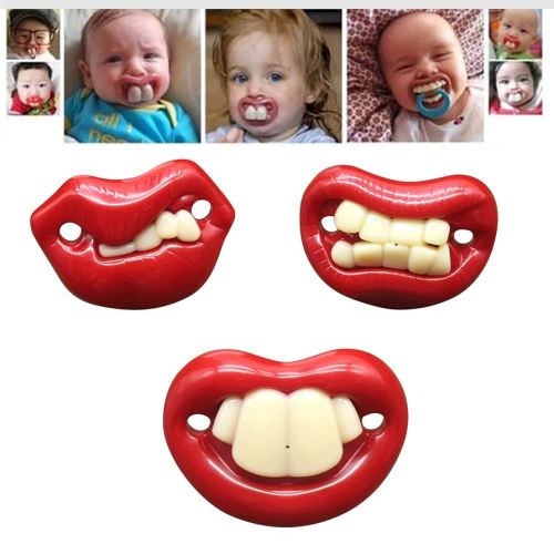 Funny Pacifier for Baby, Buck Tooth Pacifier Fake Big Teeth Pacifier, Soft Pacifiers with Teeth Food Grade Silicone Pacifier for Babies Health BPA Free (3pcs-A)