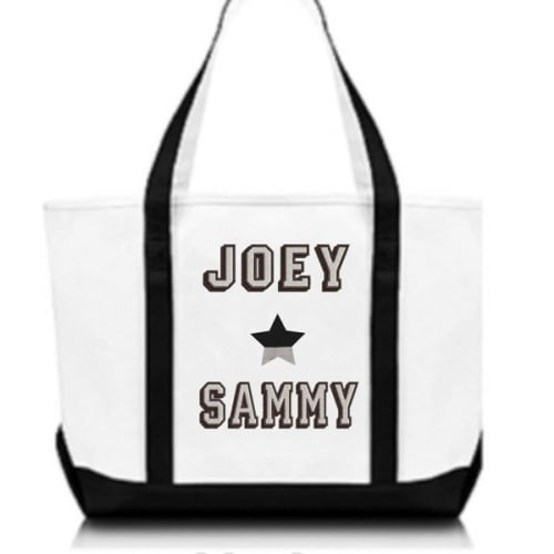 Canvas Tote - Black Stripe- Two Names and One Symbol Only – HipMonkeys