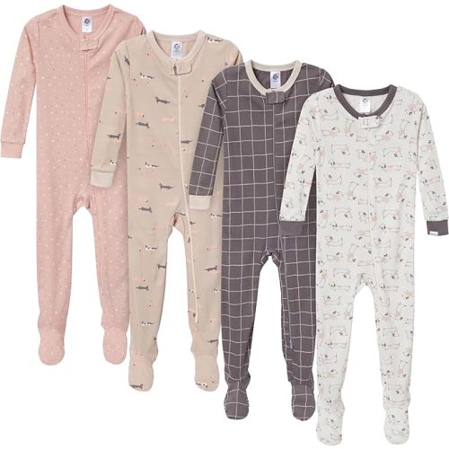 Gerber Unisex Baby 4-Pack Footed Pajamas