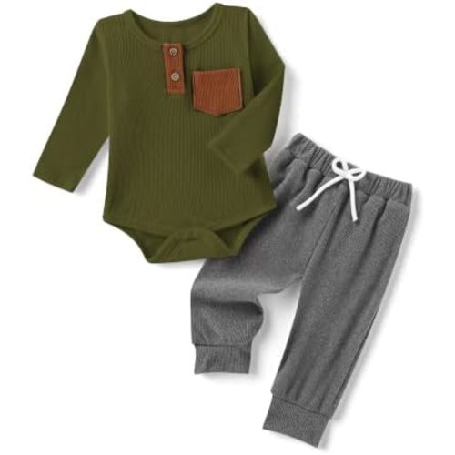 DISAUR Baby Boy Clothes Two Piece Long Sleeve Top and Pants Fall Outfit Set