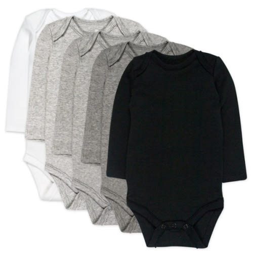 5-Pack Organic Cotton Long Sleeve Bodysuits | Honest Baby Clothing - Gray Ombre