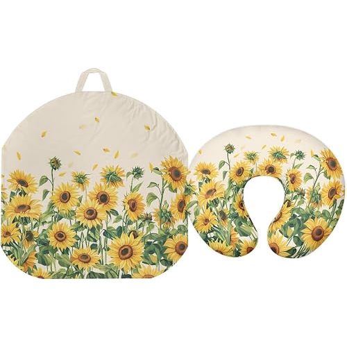 Sunflower Newborn Lounger Cover and Nursing Pillow Covers Set for Baby Boys Girls,Ultra Soft Snug Fitted Lounger Slipcover for Infant Lounger Pillow Orange (Cover Only)