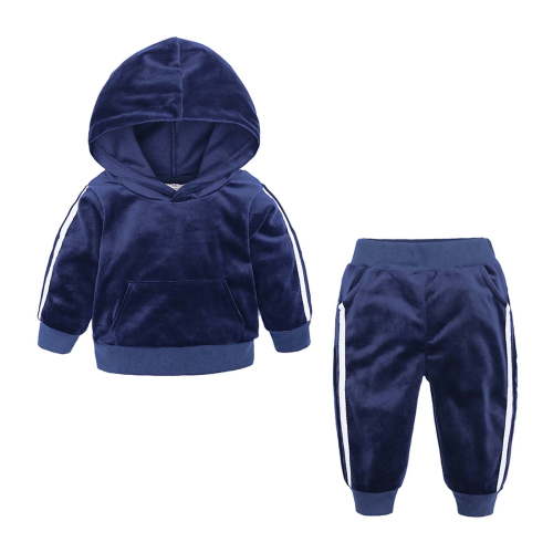 Diufon Kids Velvet Hooded Tracksuit Toddler Baby Fleece Long Sleeve Sweatshirt and Pants Fall Winter Warm Outfits