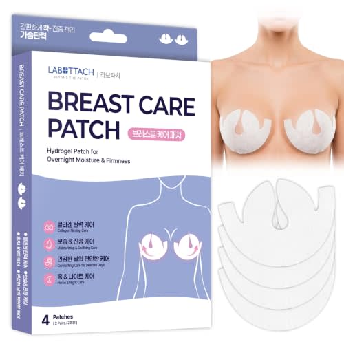 Breast Care Patches Korean Hydrogel Breast Mask for Skin Hydration 4 Count | Breast Firming Skin Care with Hyaluronic Acid and Collagen Offers Cooling Moisturizing and Soothing Care for 6 to 8 Hours