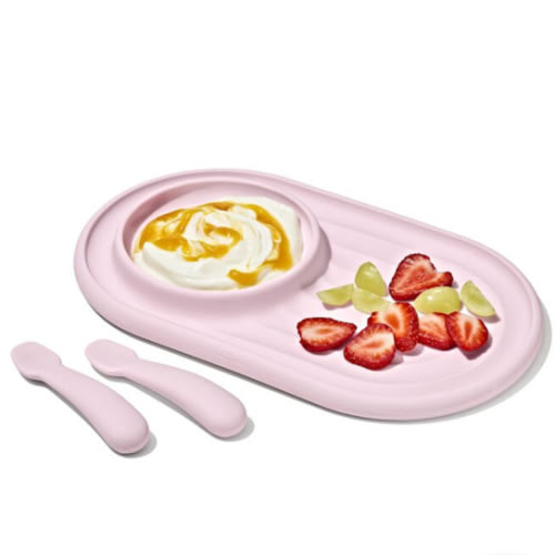 Textured Suction Plate & Spoons Set – 3-Piece