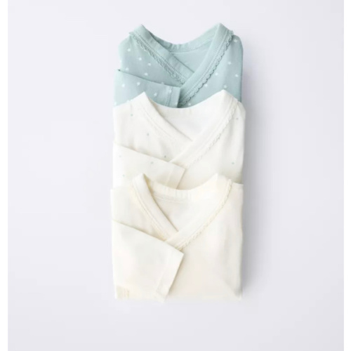 THREE-PACK OF KIMONO NECK STAR BODYSUITS, SOFT QUALITY - Sea green | ZARA United States