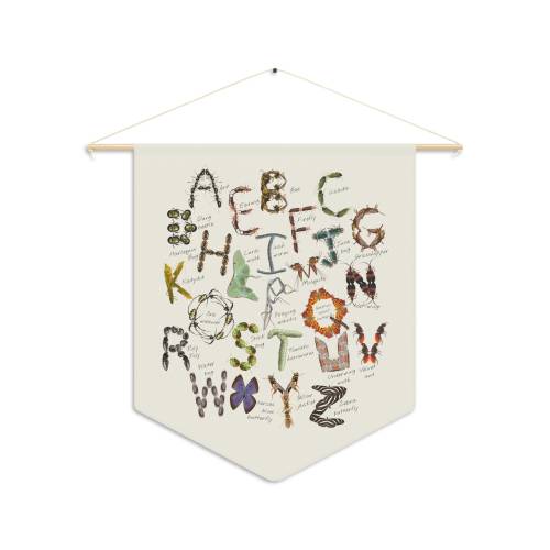 Insect Alphabet Pennant: Nature Fabric Poster, Phonetic Learning