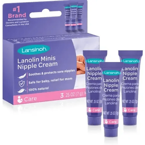 Lansinoh Lanolin Nipple Cream for Breastfeeding, 3 Mini Tubes of 0.25 Ounces