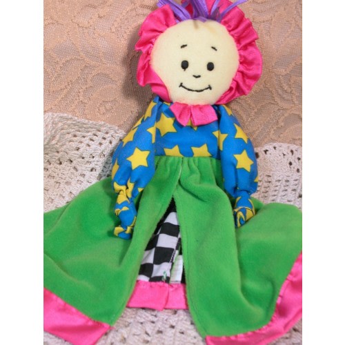 Lamaze Little Knotties  Doll Checkered Lovey Security Blanket --Nursey 1997
